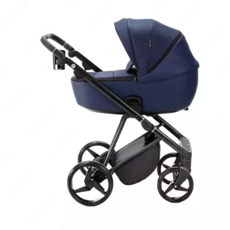 Детская коляска 2-в-1 "Adamex" Blanc Special Edition LUX PS-64 (Польша) Темно-синяя