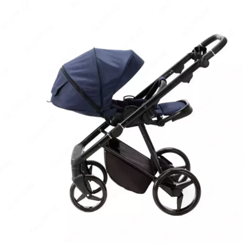 Детская коляска 2-в-1 "Adamex" Blanc Special Edition LUX PS-64 (Польша) Темно-синяя
