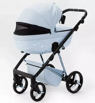Детская коляска 2 в 1 "Adamex" Quantum Superstar Deluxe Q-STAR135-K (Польша) Светло-голубая