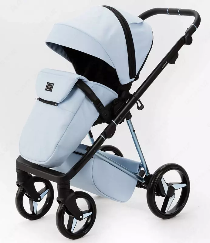 Детская коляска 2 в 1 "Adamex" Quantum Superstar Deluxe Q-STAR135-K (Польша) Светло-голубая
