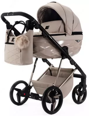 Детская коляска 2 в 1 "Adamex" Quantum Superstar Deluxe Q-STAR155-K (Польша) Бежевая