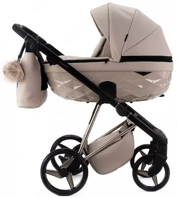 Детская коляска 2 в 1 "Adamex" Quantum Superstar Deluxe Q-STAR155-K (Польша) Бежевая