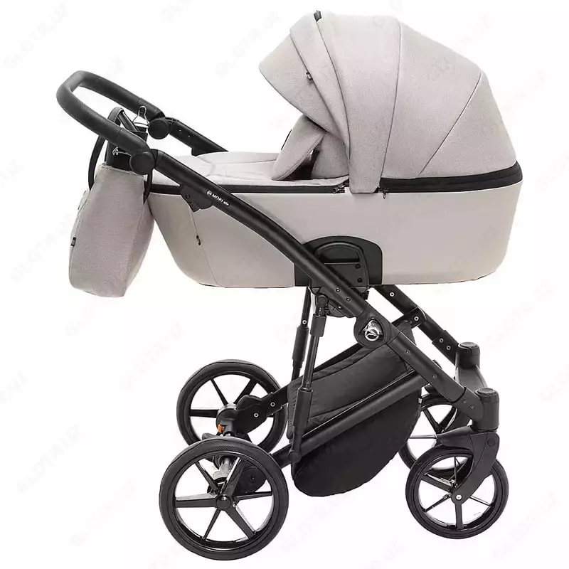 Детская коляска 2-в-1 "Adamex" Mobi New PS18-1 (Польша) Светло-серая