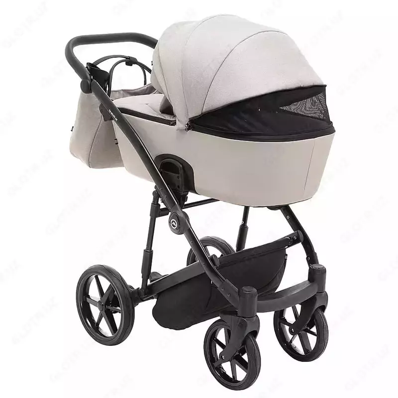 Детская коляска 2-в-1 "Adamex" Mobi New PS18-1 (Польша) Светло-серая