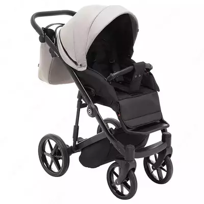 Детская коляска 2-в-1 "Adamex" Mobi New PS18-1 (Польша) Светло-серая