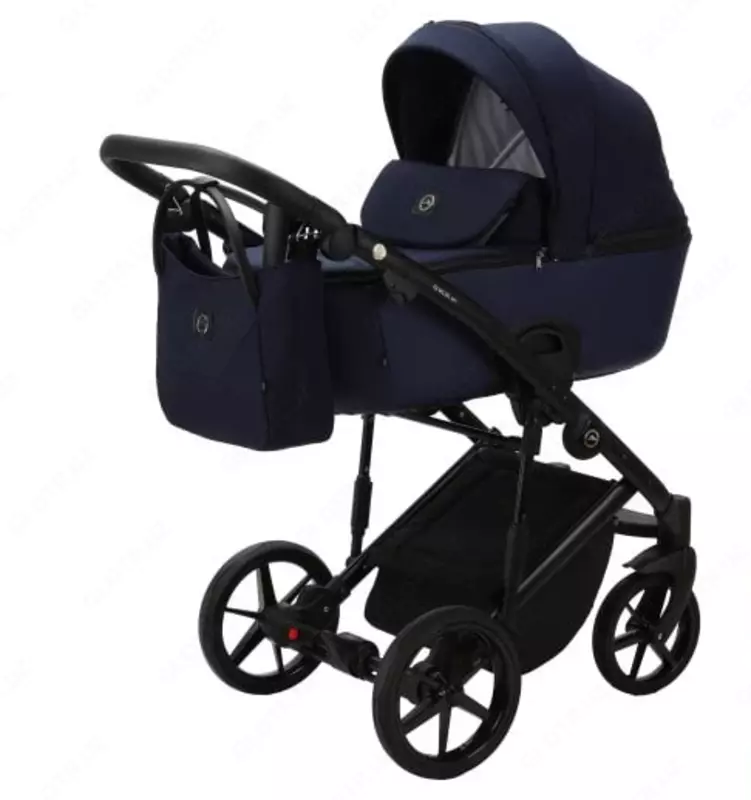 Детская коляска 2-в-1 "Adamex" Mobi New PS64-1 (Польша) Темно-синяя