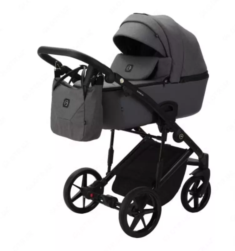 Bolalar aravachasi 2-in-1 "Adamex" Mobi New PS108-1 (Polsha) Toʻq kulrang
