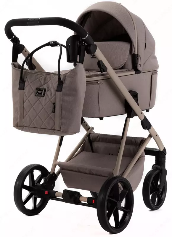 Детская коляска 2-в-1 "Adamex" Delta Natura DN-4-CAPPUCCINO (Польша) Капучино