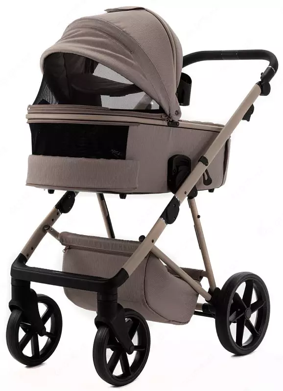 Детская коляска 2-в-1 "Adamex" Delta Natura DN-4-CAPPUCCINO (Польша) Капучино