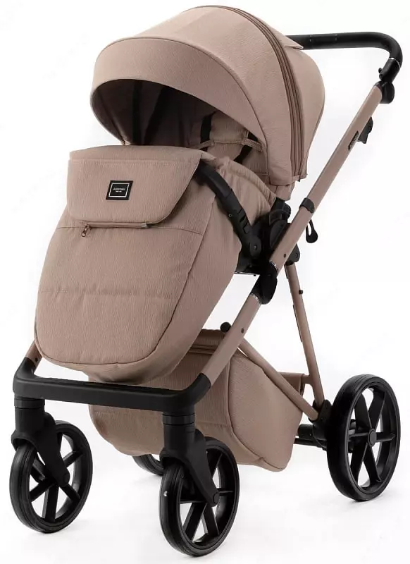 Детская коляска 2-в-1 "Adamex" Delta Natura DN-5-CAMEL (Польша) Темно-бежевая
