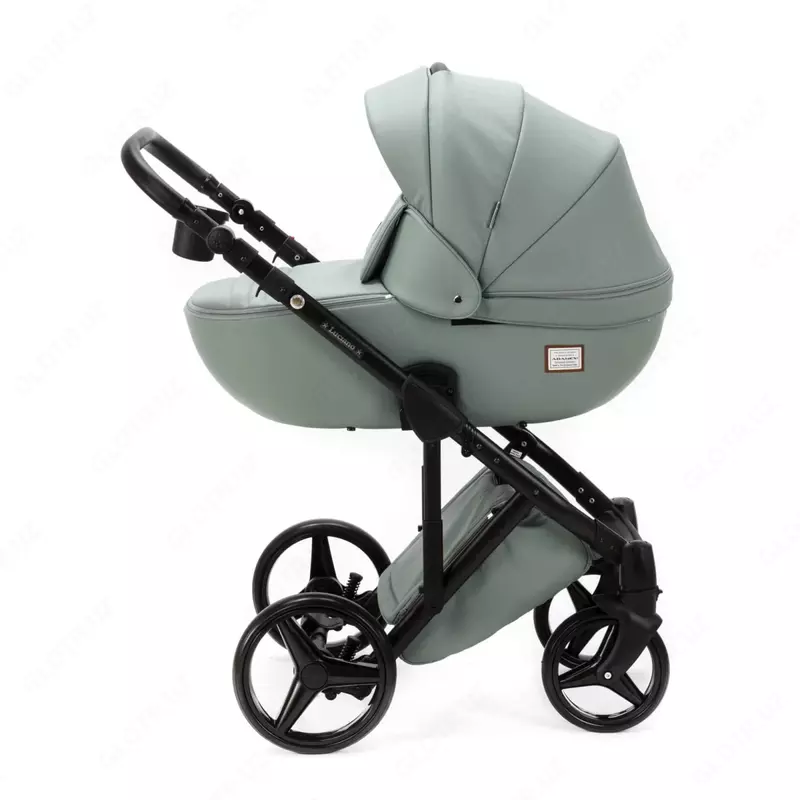 Детская коляска 2-в-1 "Adamex" Luciano Deluxe Q-114 (Польша) Серо-зеленая
