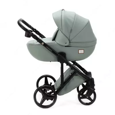 Детская коляска 2-в-1 "Adamex" Luciano Deluxe Q-114 (Польша) Серо-зеленая