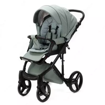 Детская коляска 2-в-1 "Adamex" Luciano Deluxe Q-114 (Польша) Серо-зеленая