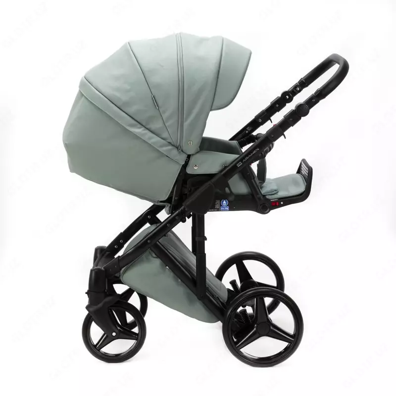 Детская коляска 2-в-1 "Adamex" Luciano Deluxe Q-114 (Польша) Серо-зеленая