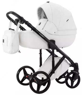 Bolalar aravachasi 2-in-1 "Adamex" Luciano Deluxe Q-107 (Polsha) Oq