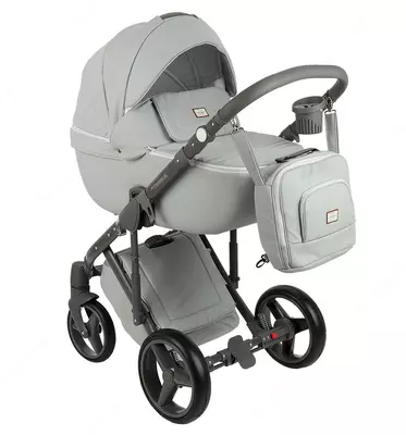 Детская коляска 2-в-1 "Adamex" Luciano Deluxe Q-101 (Польша) Светло-серая