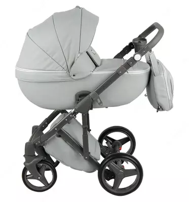 Детская коляска 2-в-1 "Adamex" Luciano Deluxe Q-101 (Польша) Светло-серая