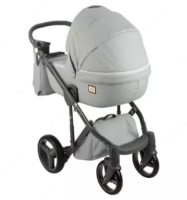 Детская коляска 2-в-1 "Adamex" Luciano Deluxe Q-101 (Польша) Светло-серая