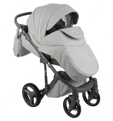 Детская коляска 2-в-1 "Adamex" Luciano Deluxe Q-101 (Польша) Светло-серая