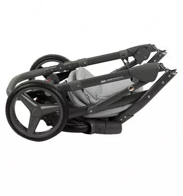 Bolalar aravachasi 2-in-1 "Adamex" Luciano Deluxe Q-250, qora ramka (Polsha) Yengil lilak