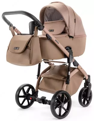 Детская коляска 2-в-1 "Adamex" ALFA NATURE Camel (Польша) Темно/бежевая