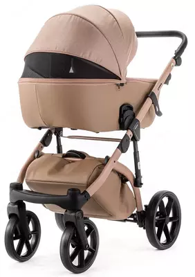 Детская коляска 2-в-1 "Adamex" ALFA NATURE Camel (Польша) Темно/бежевая