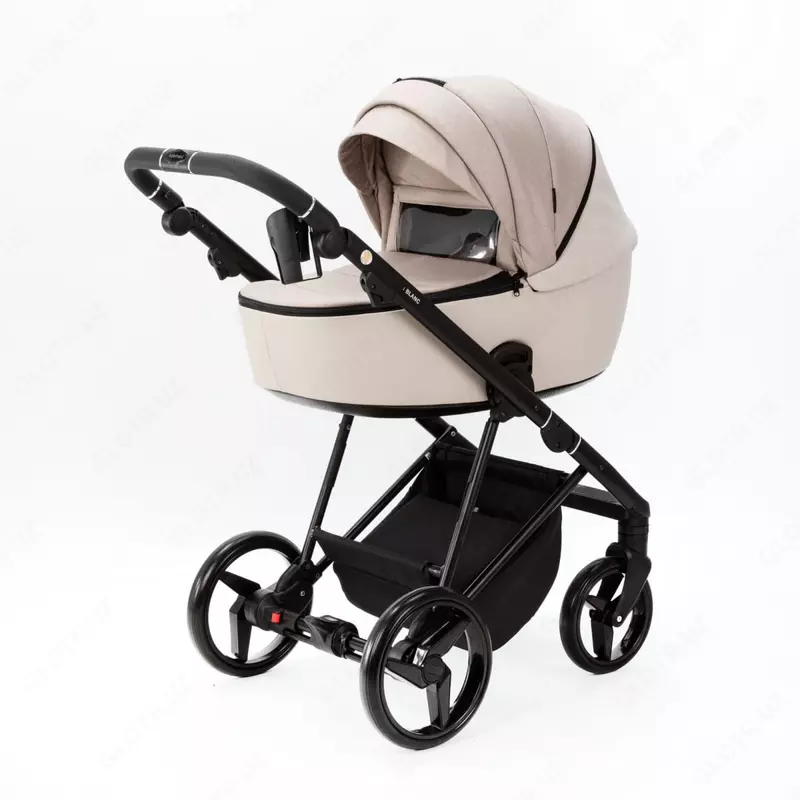 Детская коляска 2-в-1 "Adamex" Blanc Standart PS18 (Польша) Светло-бежевая