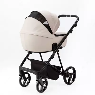 Детская коляска 2-в-1 "Adamex" Blanc Standart PS18 (Польша) Светло-бежевая