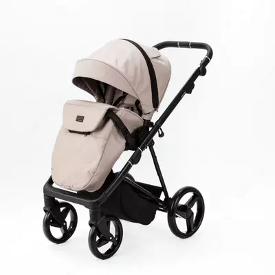 Детская коляска 2-в-1 "Adamex" Blanc Standart PS18 (Польша) Светло-бежевая
