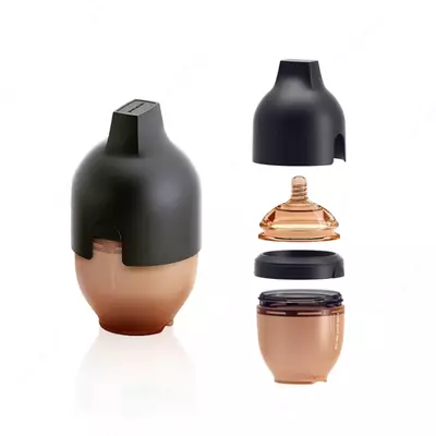 Бутылочка HEORSHE силиконовая антиколиковая черная 160мл