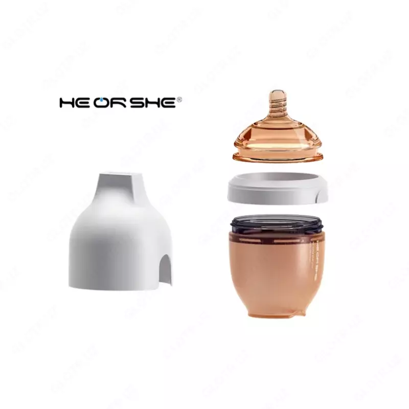 Бутылочка HEORSHE силиконовая антиколиковая серая 160 мл