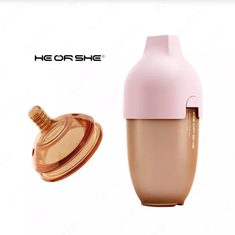 Бутылочка HEORSHE силиконовая антиколиковая розовая 240 мл