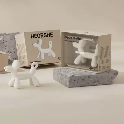 Силиконовый прорезыватель для зубов HEORSHE PUPPY белый