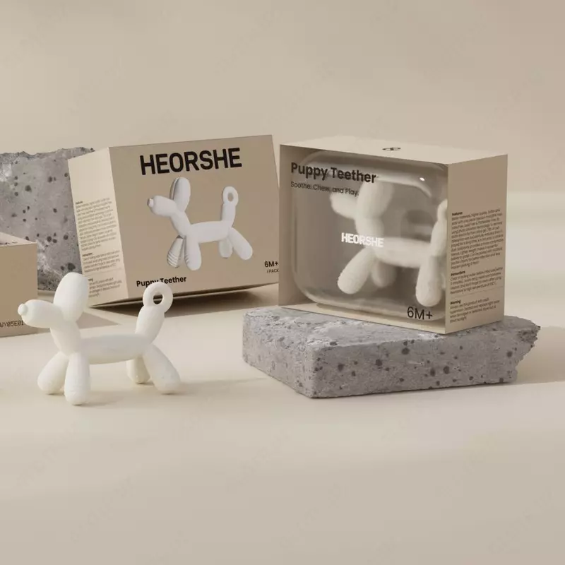 HEORSHE PUPPY silikon tish chiqargich, oq