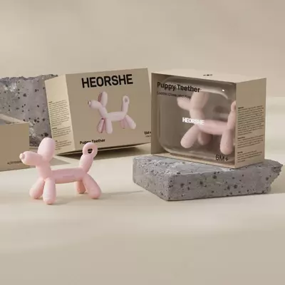 Силиконовый прорезыватель для зубов HEORSHE PUPPY розовый