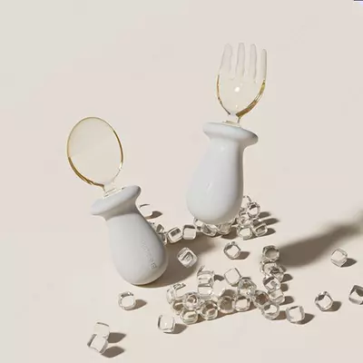 Набор ложек и вилок для кормления детей HEORSHE серый