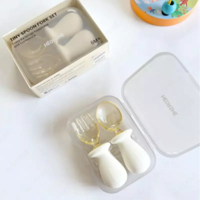 Набор ложек и вилок для кормления детей HEORSHE белый