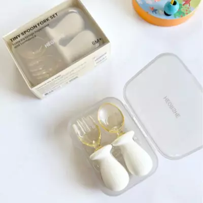 Набор ложек и вилок для кормления детей HEORSHE белый