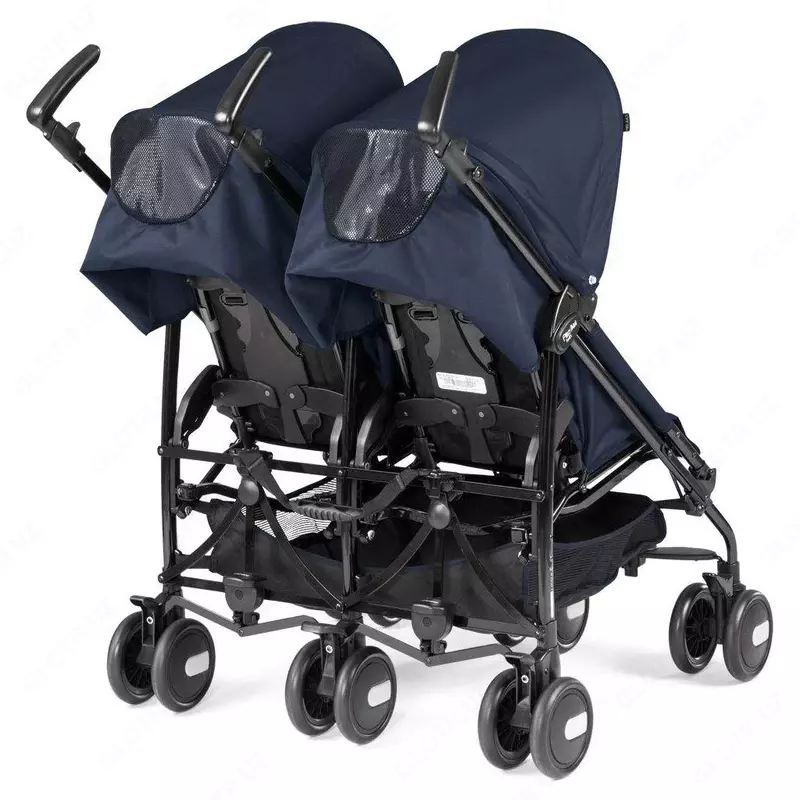 Коляска для двойни Peg-Perego Pliko Mini Twin Classico темно-синяя