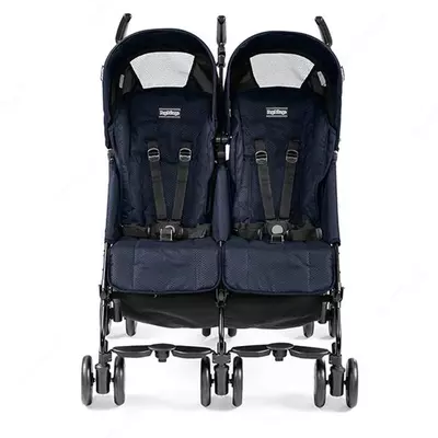Коляска для двойни Peg-Perego Pliko Mini Twin Classico темно-синяя