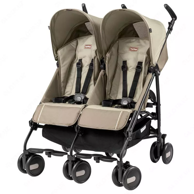 Коляска для двойни Peg-Perego Pliko Mini Twin Classico бежевая