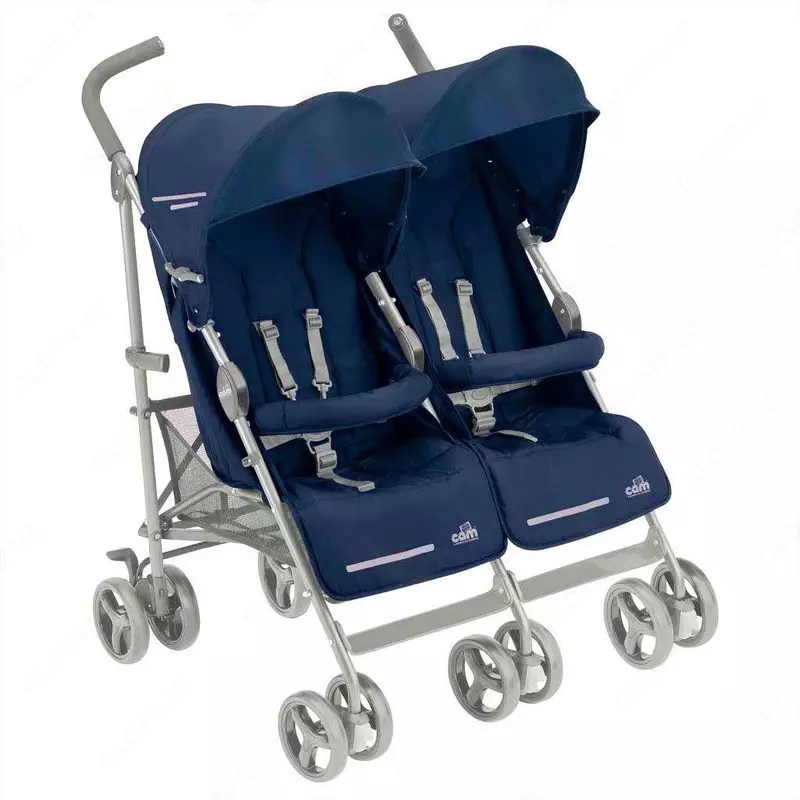 Коляска CAM TWIN FLIP COL.24 ROSSO синяя