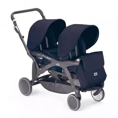 Коляска для двойни CAM TWIN PULSAR NEW GEMELLARE темно-синяя