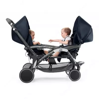 Коляска для двойни CAM TWIN PULSAR NEW GEMELLARE темно-синяя