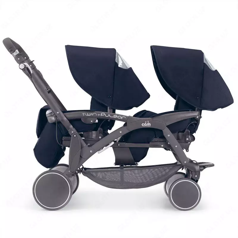 Коляска для двойни CAM TWIN PULSAR NEW GEMELLARE темно-синяя
