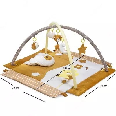 Детский игровой коврик с бортиками и игрушками Zoogi "Мишка" 0+