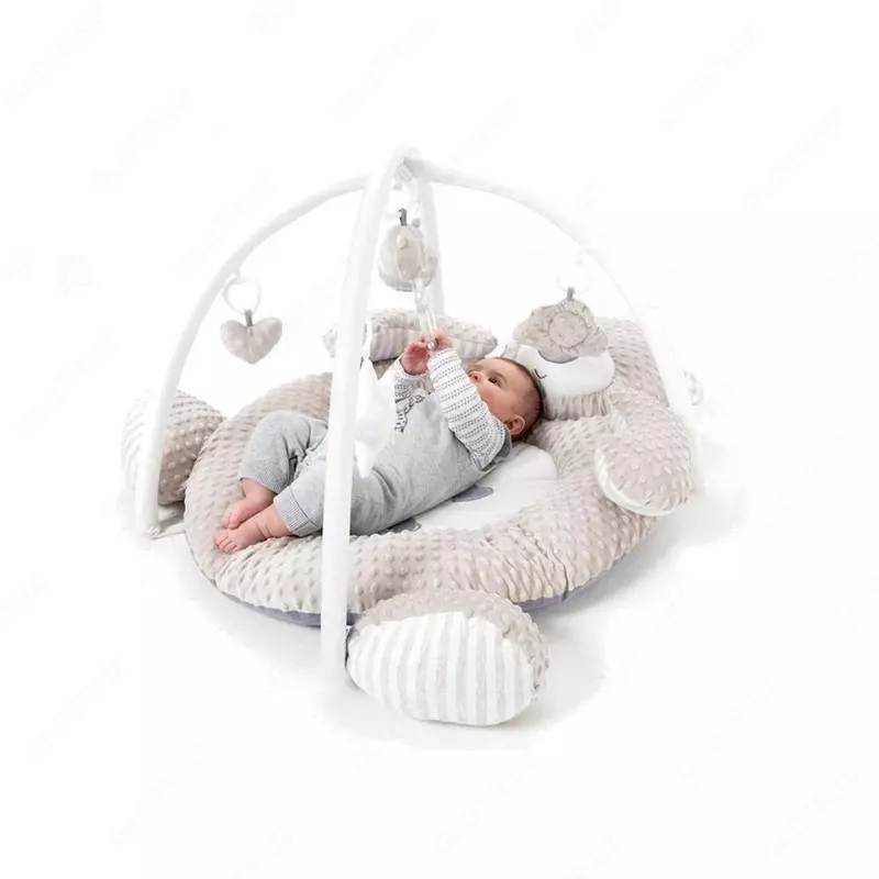 Детский игровой коврик с игрушками BabyZee "Медведь" от 0+ до 6 мес.