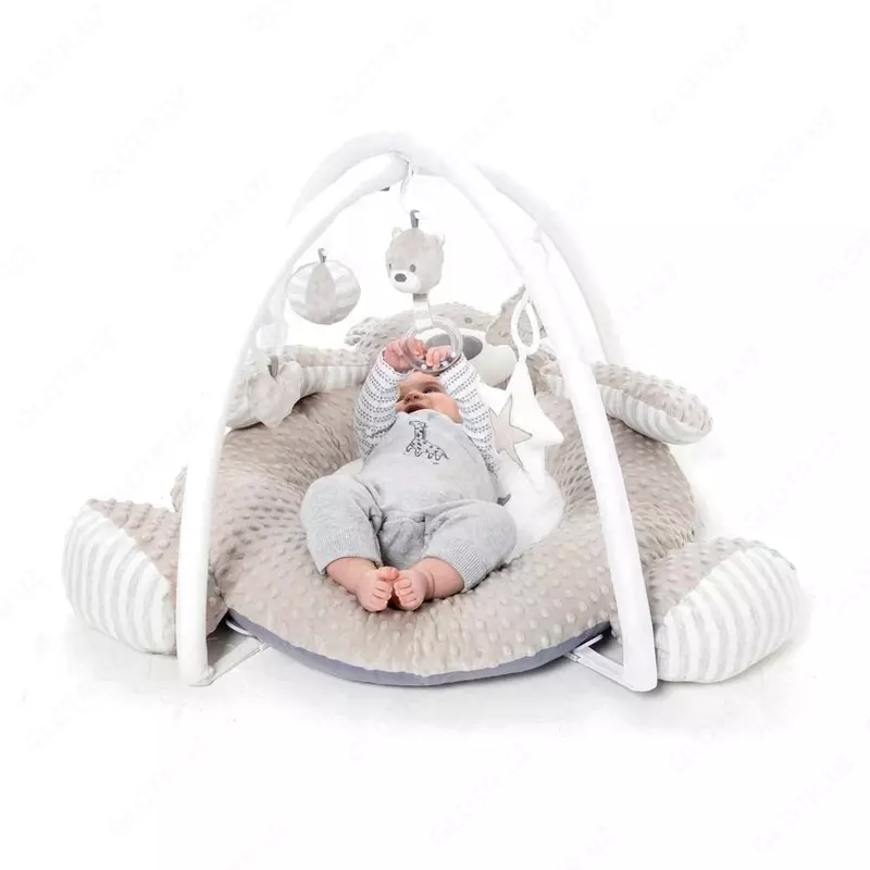 Детский игровой коврик с игрушками BabyZee "Медведь" от 0+ до 6 мес.