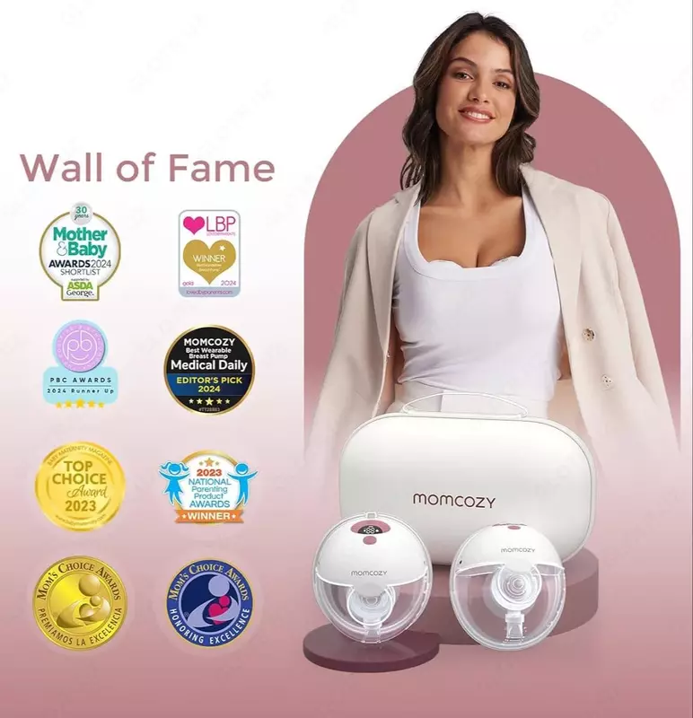 Портативный молокоотсос "Momcozy" M5 Hands-Free, 3 режима и 9 уровней сцеживания (NEW)