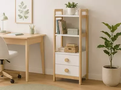   Boori Tidy saqlash javoni  Barley White va Beech rangi